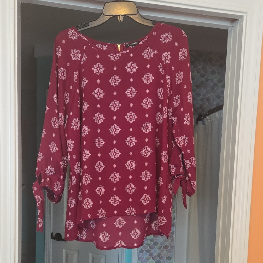 Papermoon Burgundy Floral Blouse